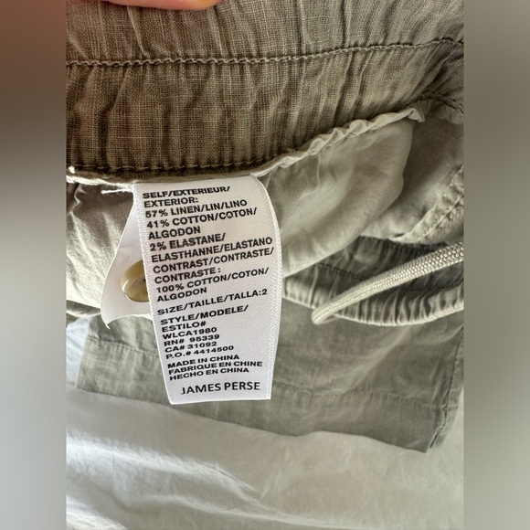 NWOT JAMES PERSE LINEN COTTON DRAWSTRING PANT - Picture 11 of 12